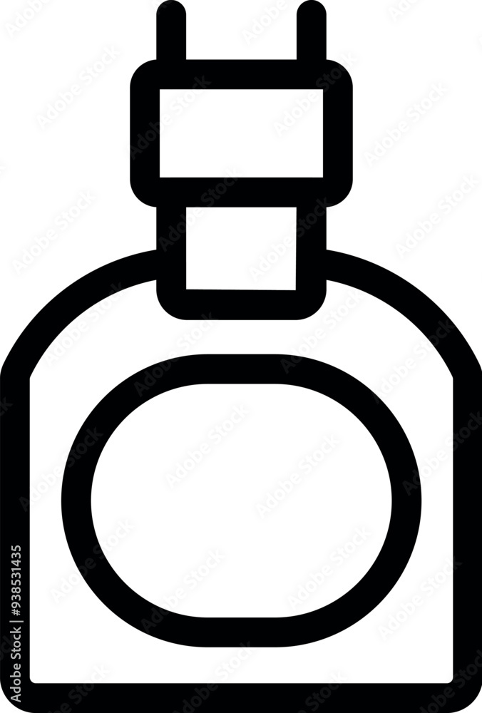 Line art icon of a smart bottle connecting to an energy source