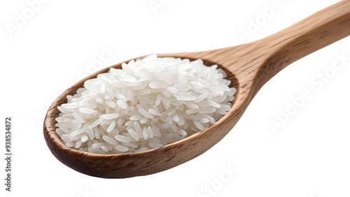 White Rice in Wooden Spoon: A Staple of Global Cuisines