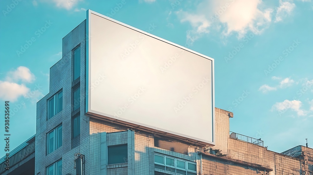 Mock up white background billboard on building clipping path for Mockup : Generative AI Mock up white background billboard on building clipping path for Mockup : Generative AI