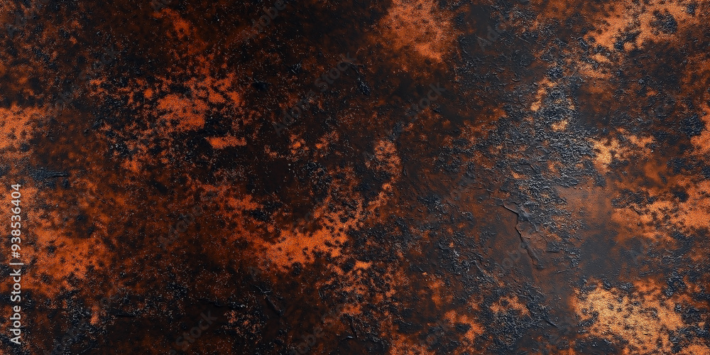 Rustic metal texture pattern with a blend of orange rust and dark corrosion, providing an industrial and aged appearance, perfect for vintage or steampunk designs. Rustic metal texture pattern with a blend of orange rust and dark corrosion, providing an industrial and aged appearance, perfect for vintage or steampunk designs.