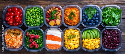 Healthy Meal Prep Containers With Colorful Ingredients