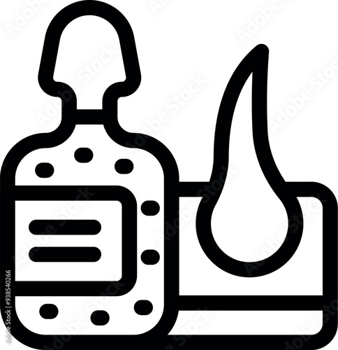 Depicting the concept of hair care with essential oils stimulating hair growth