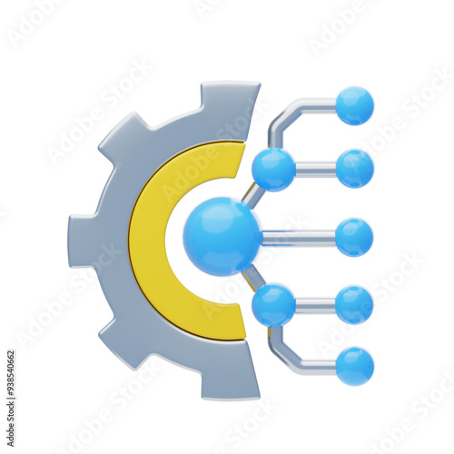 3D Innovation Process through Digital Transformation. 3D Icon