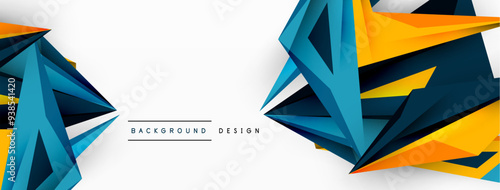 Minimal geometric abstract background. Low poly dynamic triangle design. Trendy techno business template for wallpaper, banner, background or landing