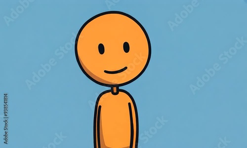 2D cartoon style talking stick figure character