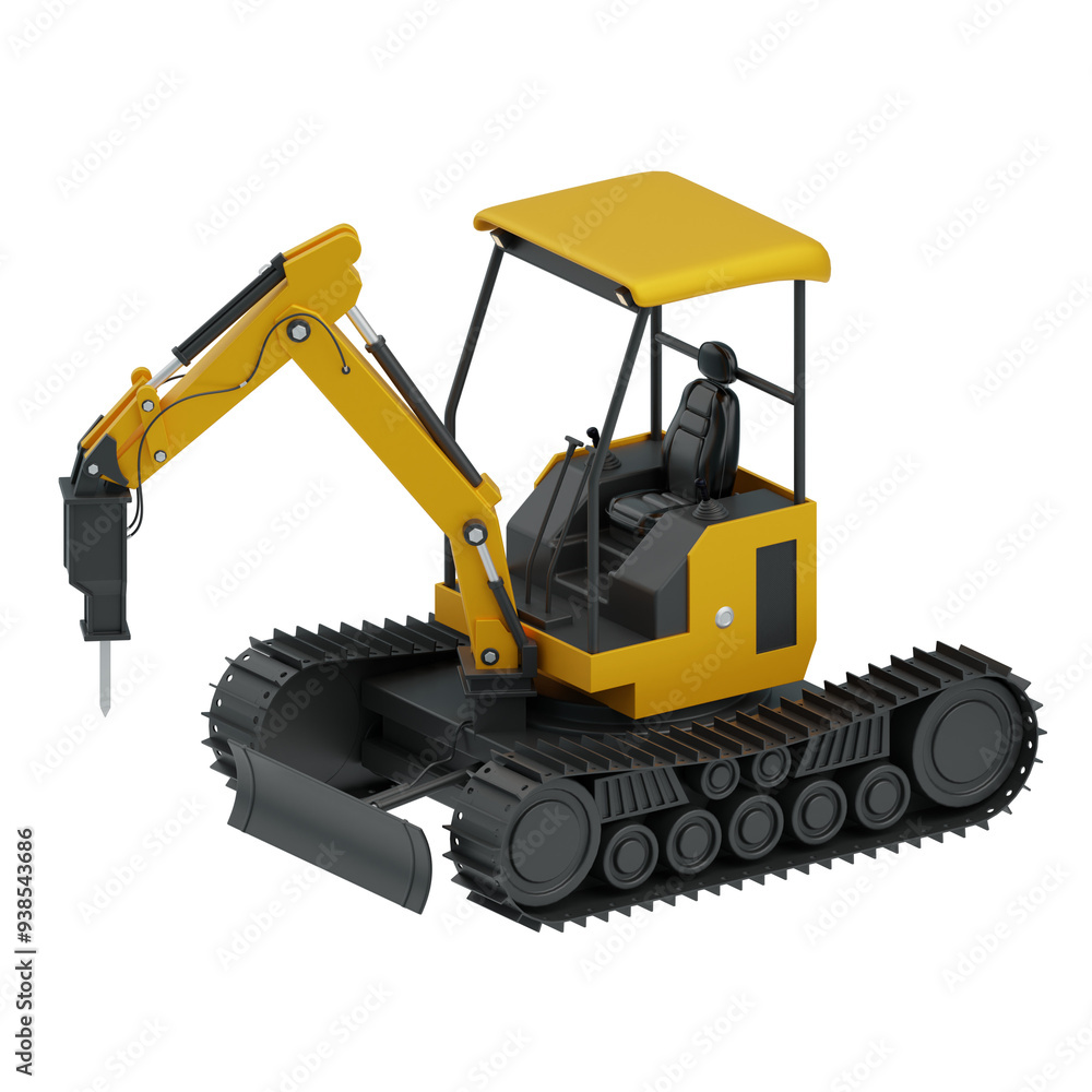 Fototapeta premium 3D Rock Breaker. 3D Icon