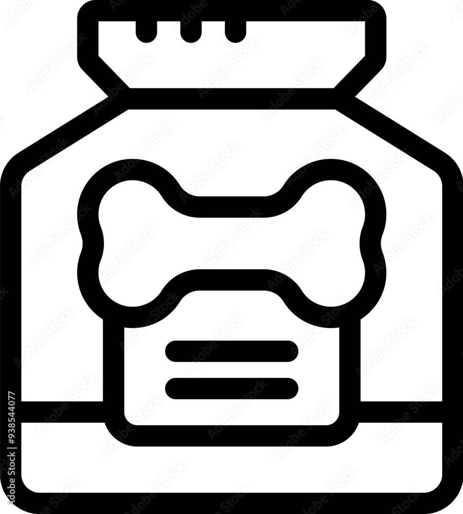 Simple icon of a dog food jar, perfect for representing pet food, nutrition, and pet care Simple icon of a dog food jar, perfect for representing pet food, nutrition, and pet care