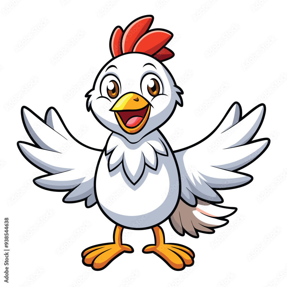 Chicken spreading wings cartoon character Chicken spreading wings cartoon character