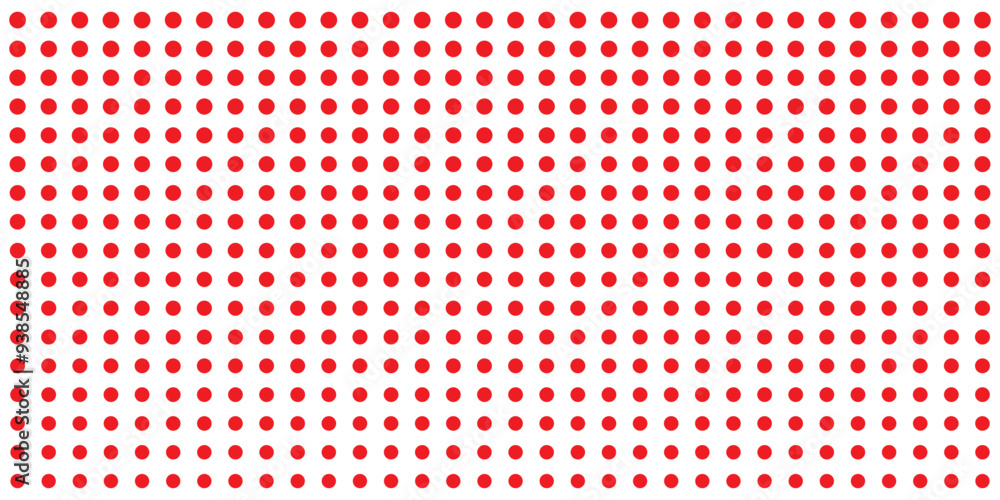 Red and white polka dot pattern. Halftone dotted gradient. Seamless polka dots pattern on white background. Red and white polka dot pattern. Halftone dotted gradient. Seamless polka dots pattern on white background.