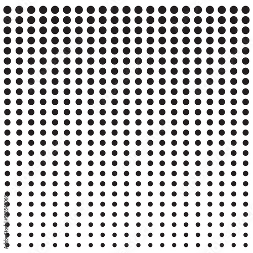 Polka dot pattern template. Halftone dotted gradient. Dot pattern seamless background. Black point texture. Black dot grid vector illustration on white background.