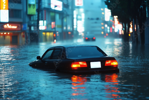 ゲリラ豪雨　水害　冠水 photo