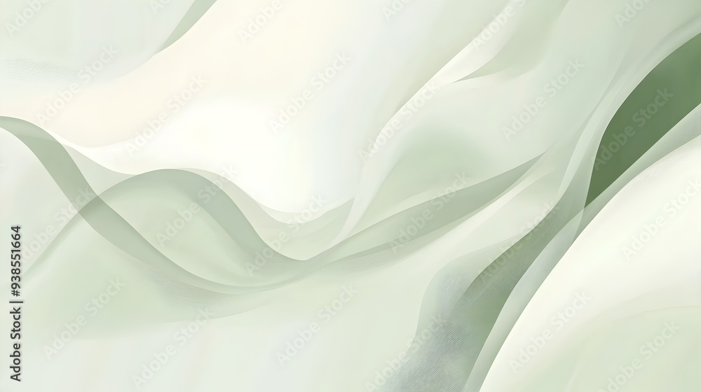 Fototapeta premium Smooth gradient background transitioning from light green to white featuring subtle abstract geometric shapes creating a clean modern and visually appealing design for professional presentations