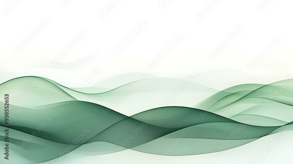 Obraz premium Elegant background with soft green hues and simple wave patterns perfect for eco friendly presentations and designs with a natural sustainable aesthetic