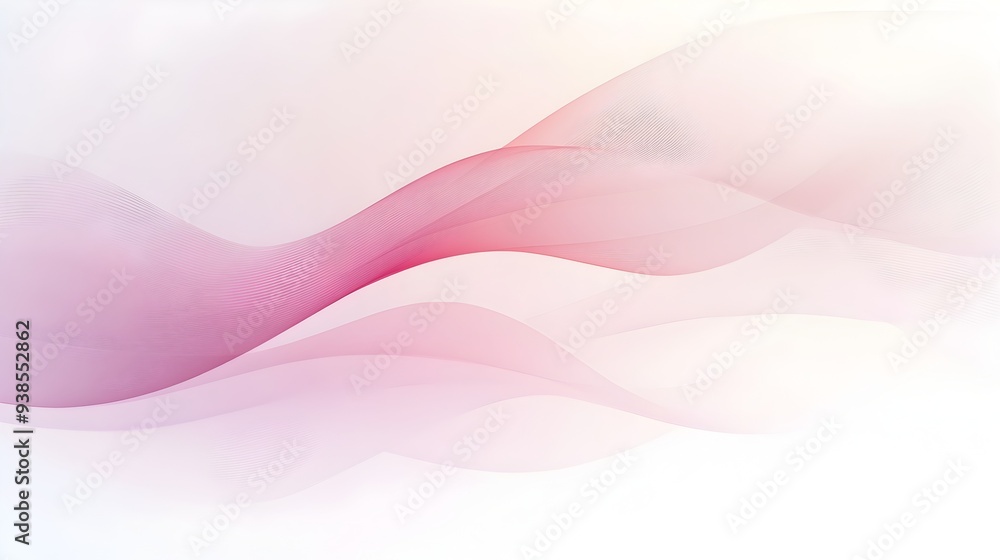 Fototapeta premium Smooth Pastel Gradient Background Transitioning from Light Pink to White with Simple Wave Designs Ideal for Elegant and Modern Presentations Websites or Digital Art