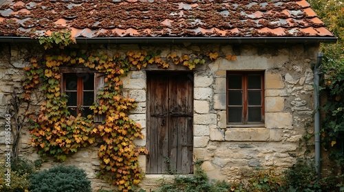 Old house in ChteauLandon a rural village of the Gtinais in the French department of SeineetMarne France : Generative AI photo