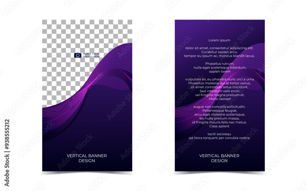 Fototapeta premium VERTICAL BANNER 32 EDITABLE ABSTRACT BANNER DESIGN WITH PHOTO INSERT OPTION - VERSATILE FOR ANY PURPOSE