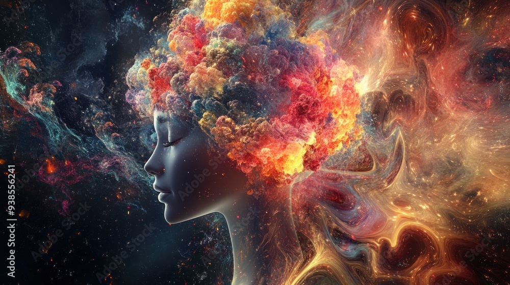 Woman with a Head of Cosmic Energy Woman with a Head of Cosmic Energy