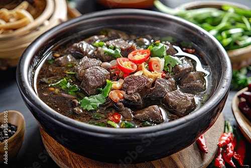 Rawon, Indonesian Black Beef Soup  photo