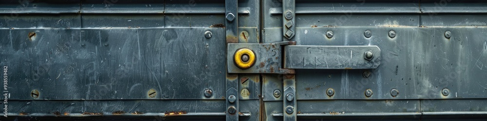 Steel Truck Door Secured with Protective Lead Seal for Cargo Shipment Safety Steel Truck Door Secured with Protective Lead Seal for Cargo Shipment Safety