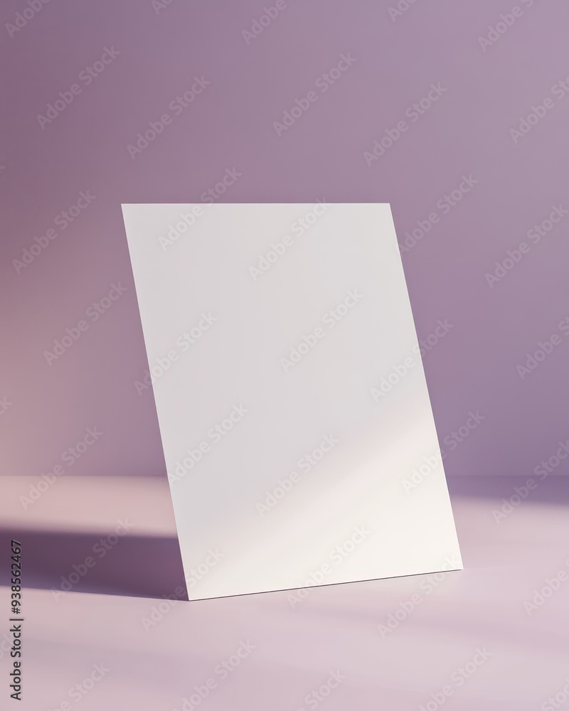 Blank White Card Mockup on Lilac Background. Blank White Card Mockup on Lilac Background.