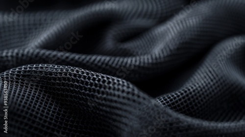 Wallpaper Mural Elastic Fabric Detail, an extreme closeup showcasing the texture and flexibility of stretchable material, set against a minimalist background with a clean aesthetic. Torontodigital.ca