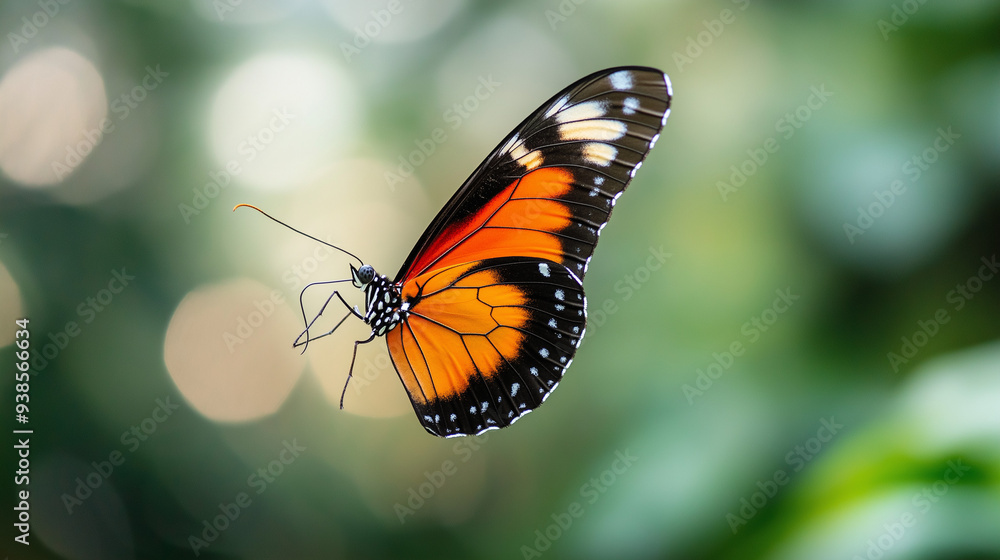 Fototapeta premium butterfly with green background