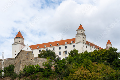 Photography Bratislava Castle in Bratislava, Slovakia, on August 5, 2024.
