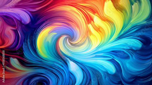 Wallpaper Mural Colorful Fractal Illustration with Psychedelic Abstract Design Torontodigital.ca