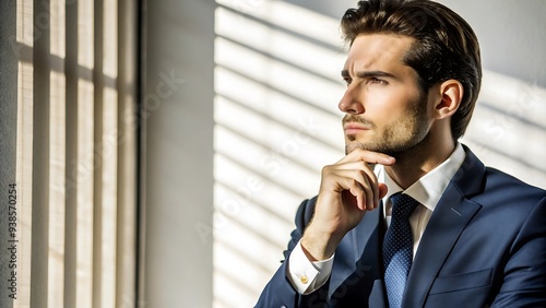 Businessman Looking Out Window.