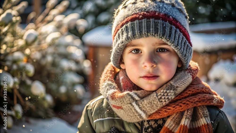 Portrait of a boy in winter. Portrait of a boy in winter.