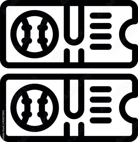 Two tickets are shown, ready for purchase by fans wanting to attend a baseball game