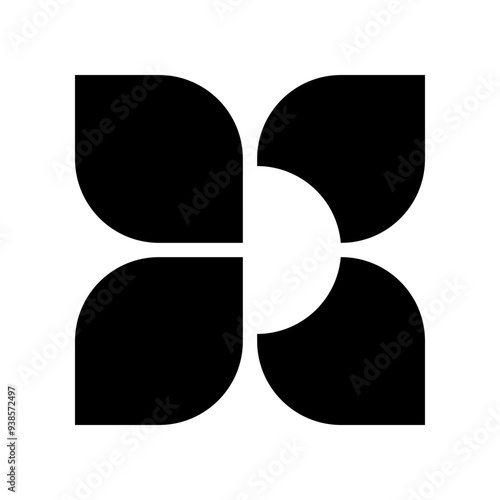 Square lotus flower design top view