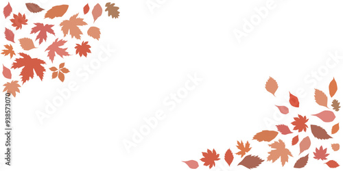 Colorful autumn leaves decoration pattern. Autumnal design illustration. Simple form of natural autumnal leaves. Vector illustration.