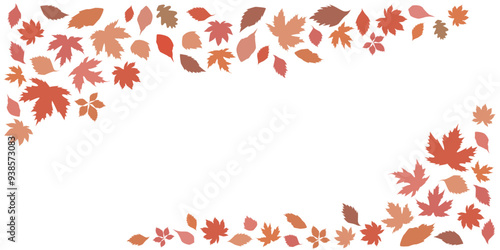 Colorful autumn leaves decoration pattern. Autumnal design illustration. Simple form of natural autumnal leaves. Vector illustration.