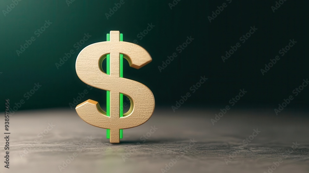 Green rising symbol dollar, glowing green line graph, 3D illustration, a signal of currency value rising upward, Green rising symbol dollar, glowing green line graph, 3D illustration, a signal of currency value rising upward,