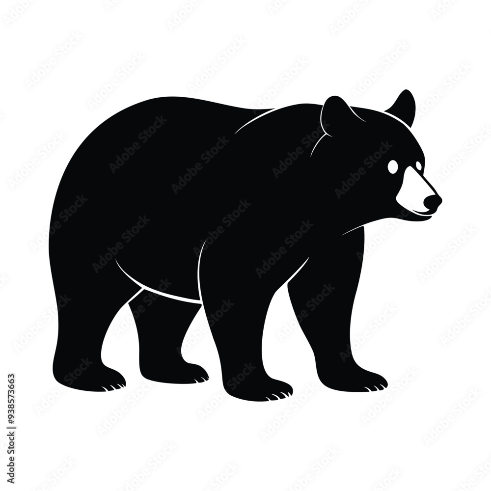 Naklejka premium bear silhouette vector Illustration on white background