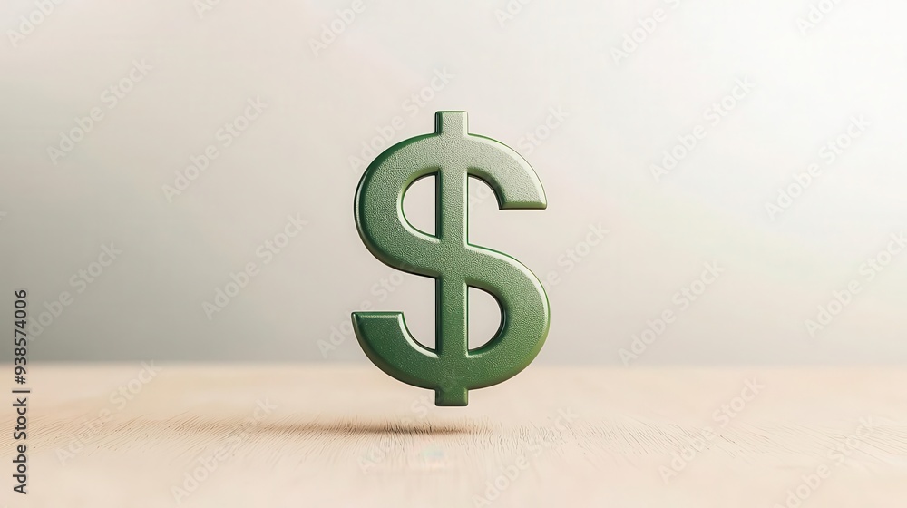Green Symbol Dollar power, ascending green line graph, 3D illustration, clear background Green Symbol Dollar power, ascending green line graph, 3D illustration, clear background