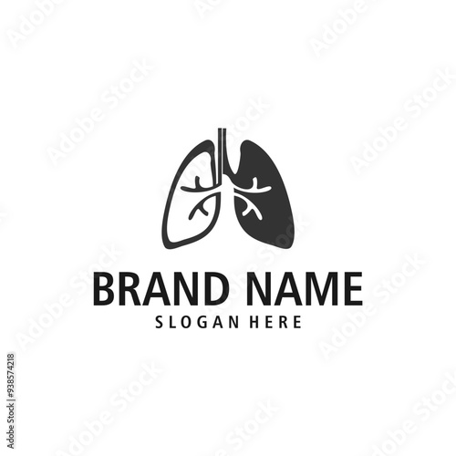 lungs tech logo design vector illustration