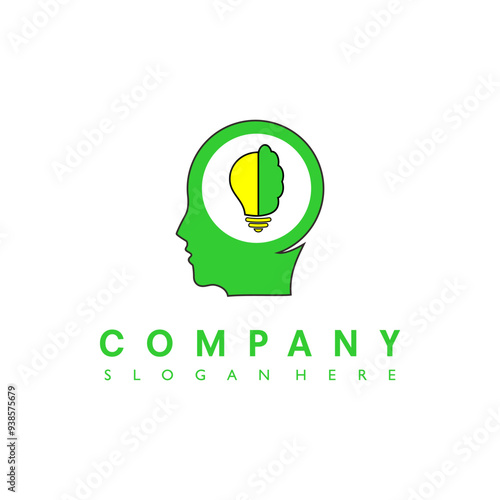 head bulb logo design vector illustration