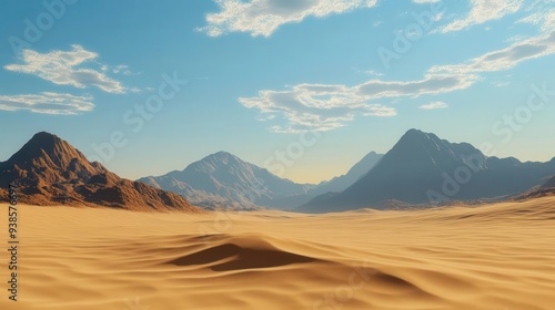 A desert landscape with a few bushes and a spectacular sky