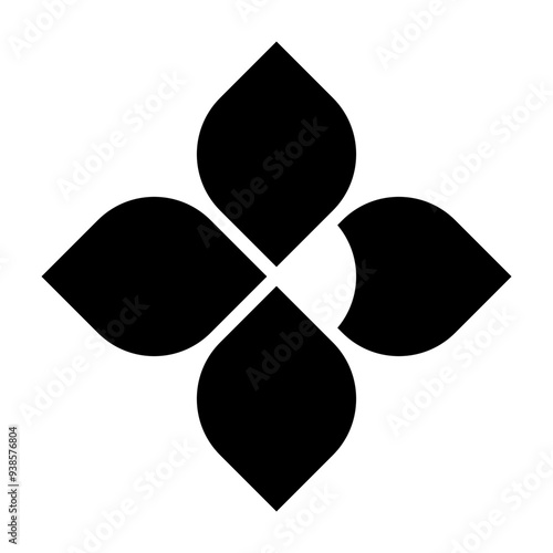 Diamon lotus flower square design icon