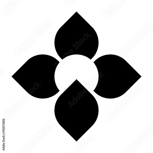 Diamon lotus flower square design icon