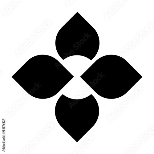 Diamon lotus flower square design icon