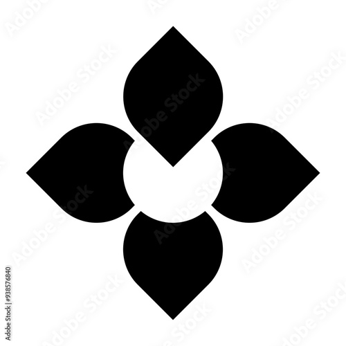 Diamon lotus flower square design icon
