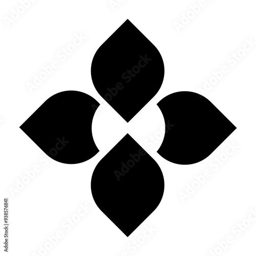 Diamon lotus flower square design icon