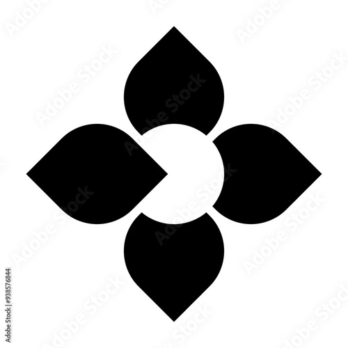 Diamon lotus flower square design icon