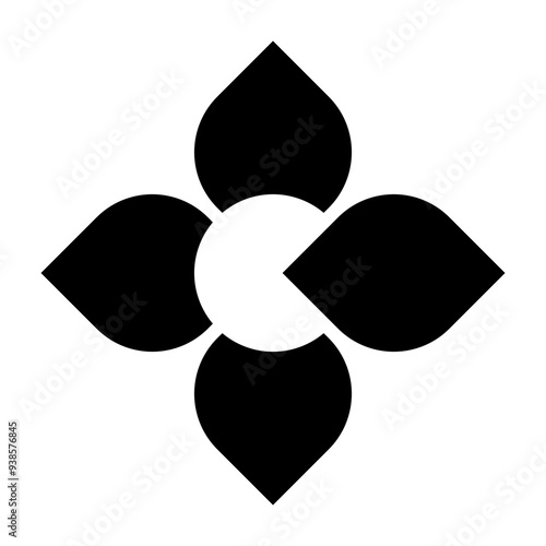 Diamon lotus flower square design icon
