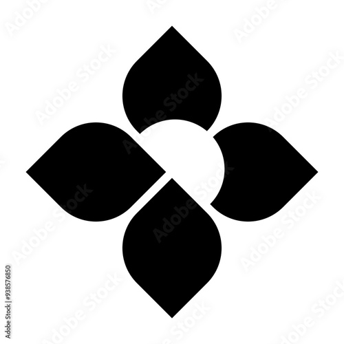Diamon lotus flower square design icon