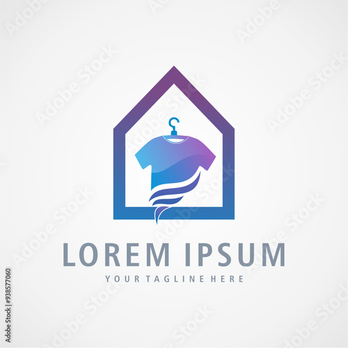 laundry logo design vector illustration