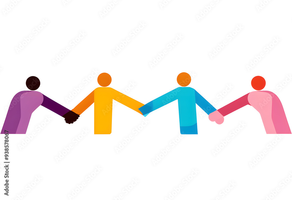 Illustration of different groups of people holding hands. Unity, community, the nature of teamwork, cooperation, the concept of helping each other in a multicultural society, ai, generative, 생성형, kore Illustration of different groups of people holding hands. Unity, community, the nature of teamwork, cooperation, the concept of helping each other in a multicultural society, ai, generative, 생성형, kore